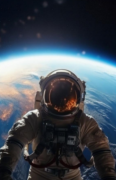 Astronaut with Earth